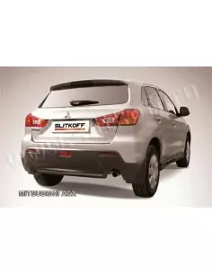 Защита заднего бампера d57 короткая черная Mitsubishi ASX (Slitkoff) MAS012B