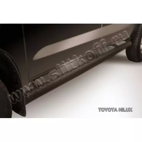 Пороги d76 труба черные Toyota Hilux...