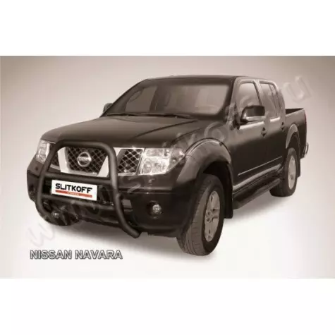 Кенгурятник d76 высокий черный Nissan...