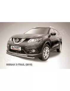 Защита переднего бампера d57+d42 двойная короткая Nissan X- Trail (2015)