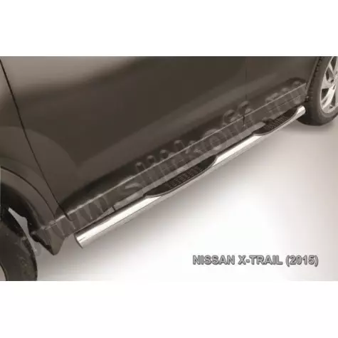 Пороги d76 с проступями Nissan X- Trail (2015)
