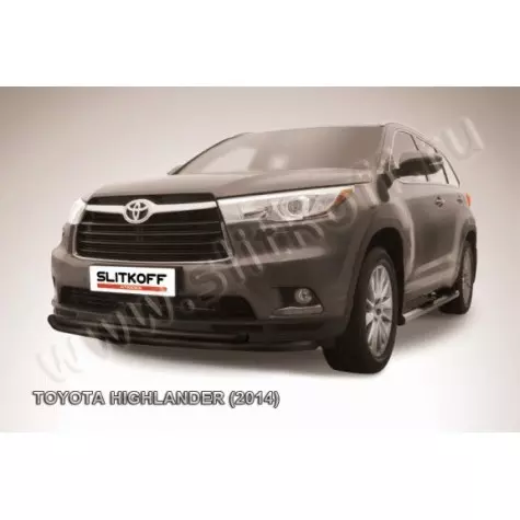 Защита переднего бампера d57+d42 двойная радиусная TOYOTA HIGHLANDER (2014)